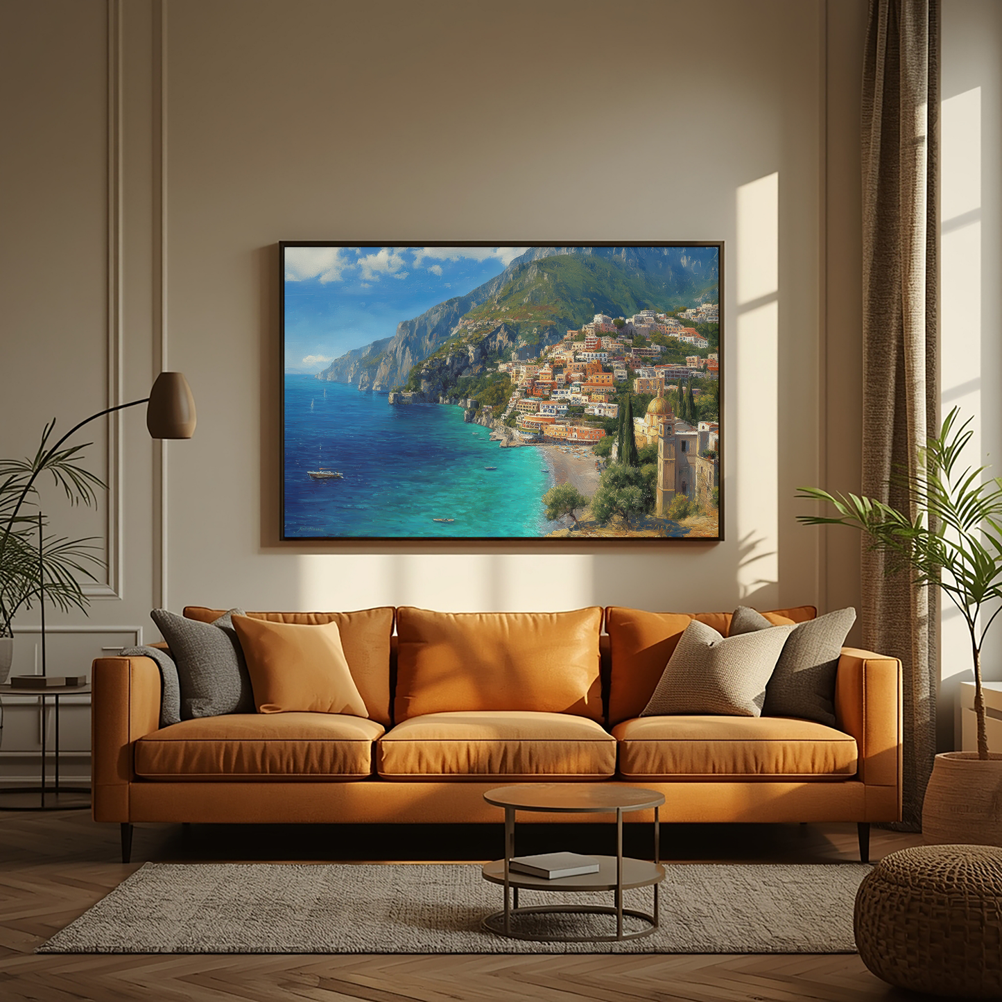Positano Italy Wall Art Print, The Perfect Gift - Positano Oil Painting - Amalfi Coast Wall Decor
