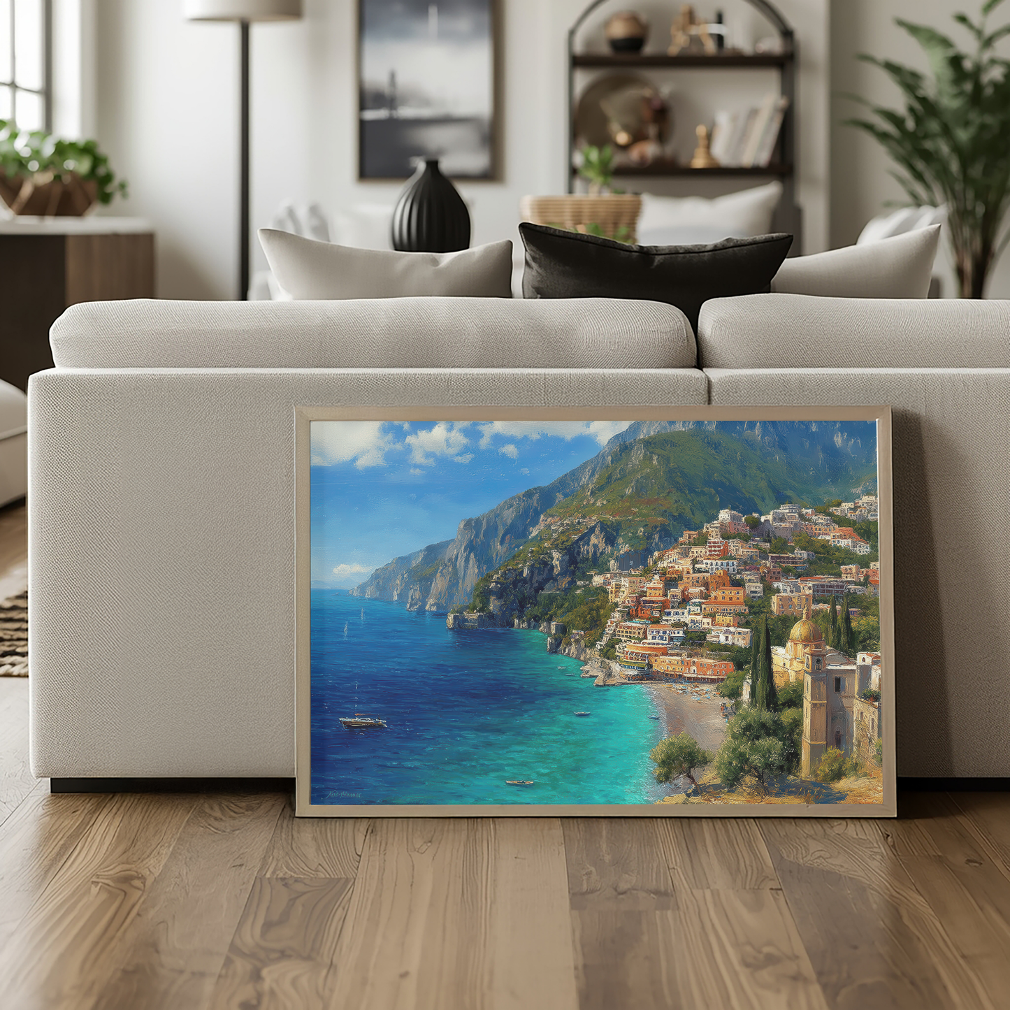 Positano Italy Wall Art Print, The Perfect Gift - Positano Oil Painting - Amalfi Coast Wall Decor